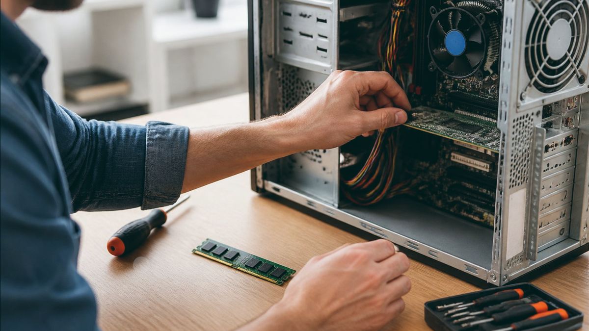Technicien recherchant de façon sécurisée les informations de récupération d’un ordinateur Windows