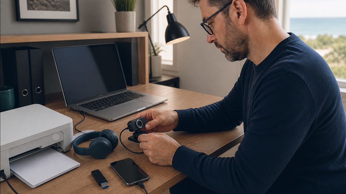 Accompagnement informatique à domicile devant un ordinateur portable