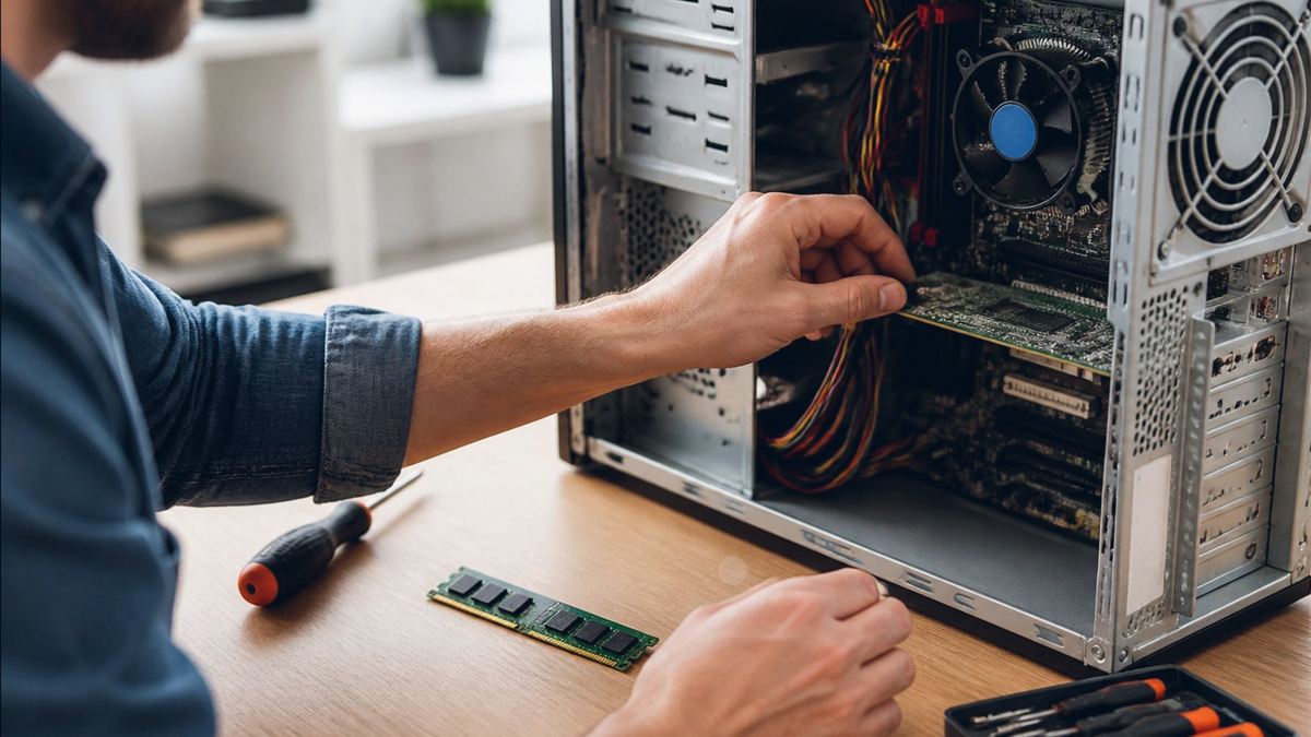 Diagnostic de compatibilité Windows sur un ordinateur de bureau et un ordinateur portable